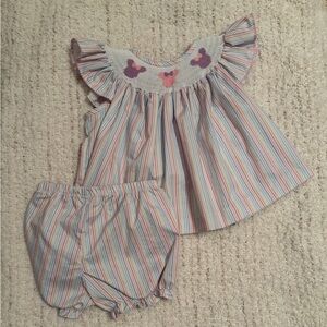 Striped Baby Bloomers Set